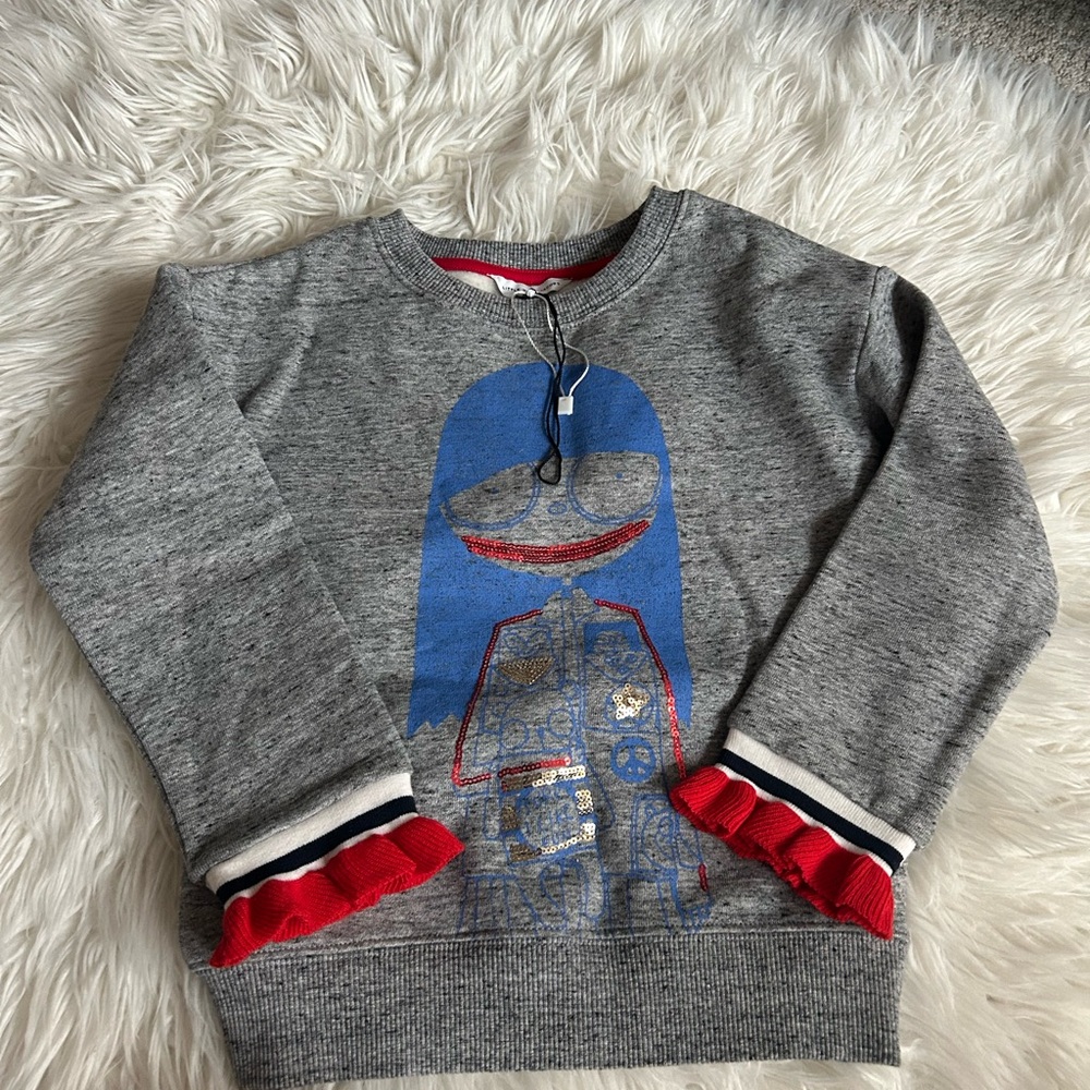 Little Marc Jacobs Gray Sweatshirt with Red and Blue Details